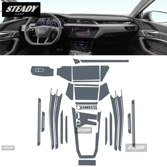 For Audi e-tron 2020-2023 Car interior Center console transparent TPU Paint protective film Anti scratch sticker LCD screen PPF