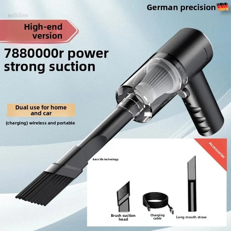 High Power Powerful Vacuum Car 120WCleaner Black and  Wireless Vacuum Cleaner Dual Use for Home