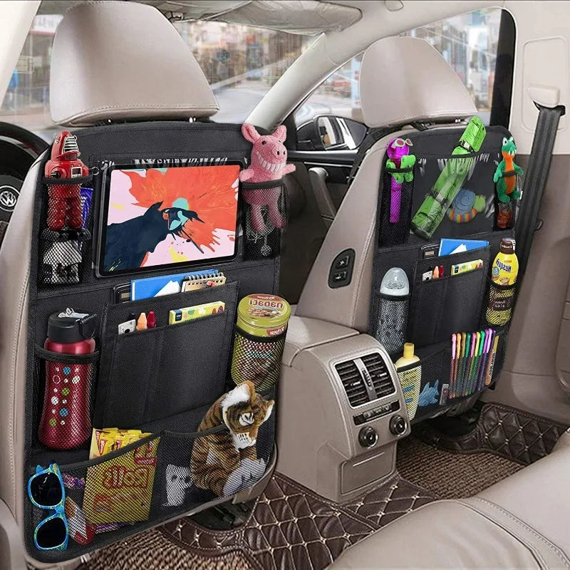 Car Backseat Organizer 9 Storage Pockets Seat Back Protectors Kick Mats for Kids Toddlers Accessories Car Seat back Storage