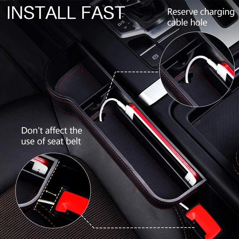 Car Seat Storage Box organizer Universal Car Seat organizer Card Phone Holder Pocket Seat Gap Slit Pocket Catcher Organizer 1Pc