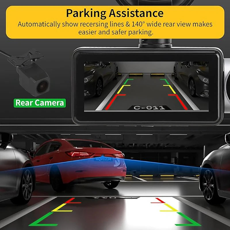 Dash Cam for Cars 4K Front Rear Camera Car DVR for Vehicle Video Recorder Rear View Camera Parking Monitor WiFi Dashcamera