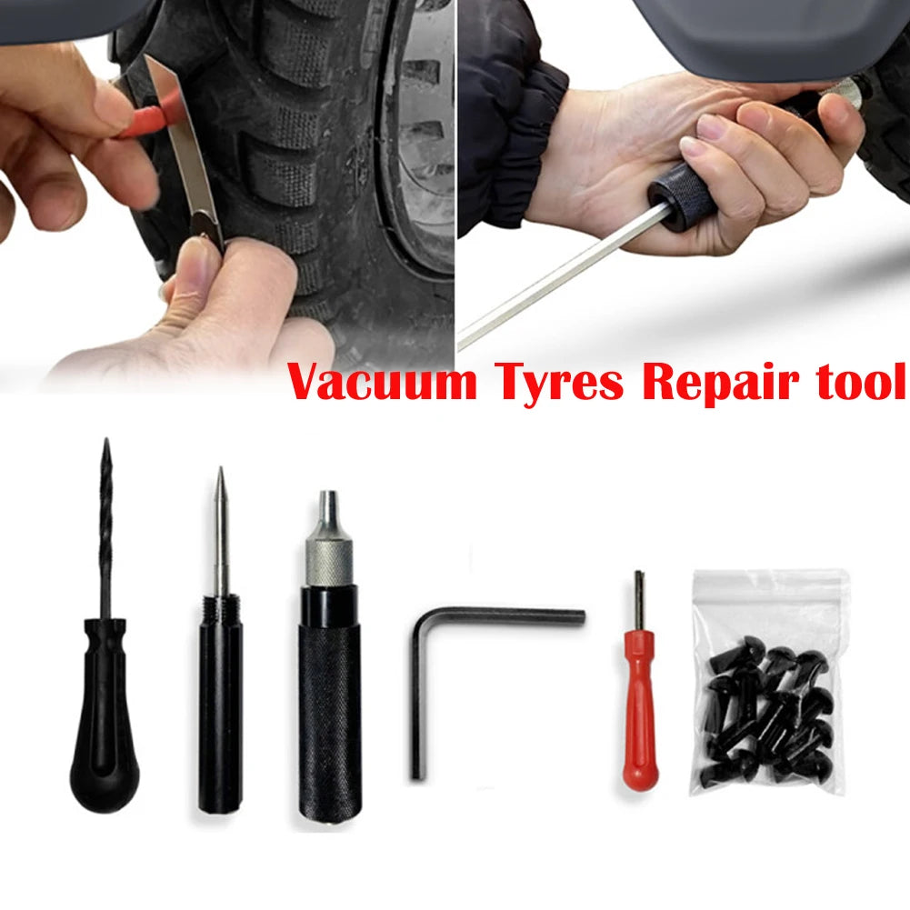 1Set X Car Wheel Tire Repair Tools Kit For Cars Motorcycles ATVs Tractors Lawn Mowers RV Dirt Bikes Trailers Trucks