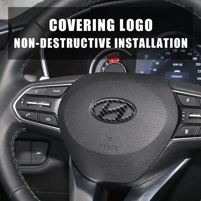 Car Styling Steering Wheel Emblem Sticker Interior Badge Accessories For Hyundai Tucson Elantra Accent Mistra Lafesta IX35 I20