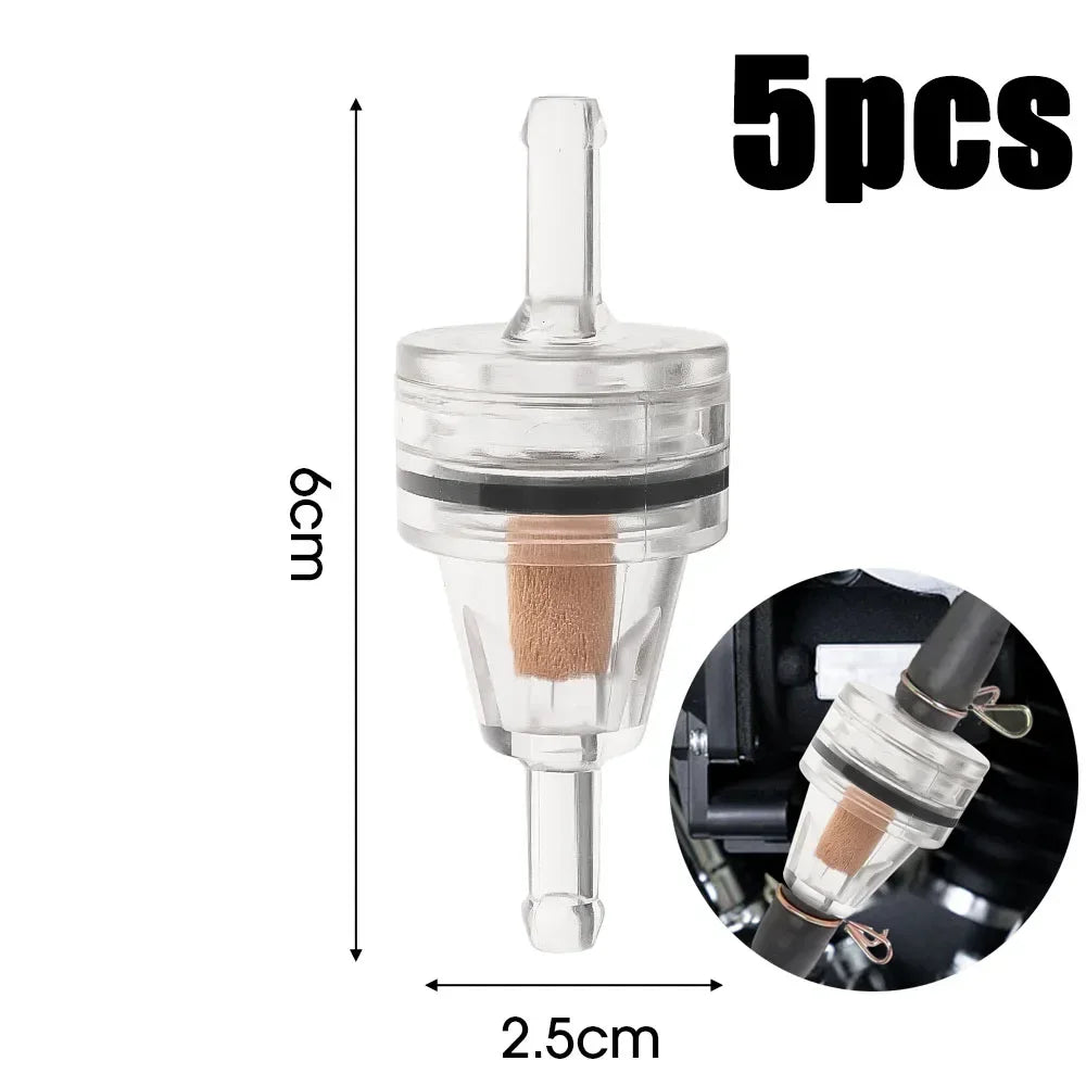 10-1pcs Motorcycle Fuel Filter Inline Gas Gasoline Filter for Dirt Pite Bike ATV UTV 1/4" Transparent Motorbike Accessories