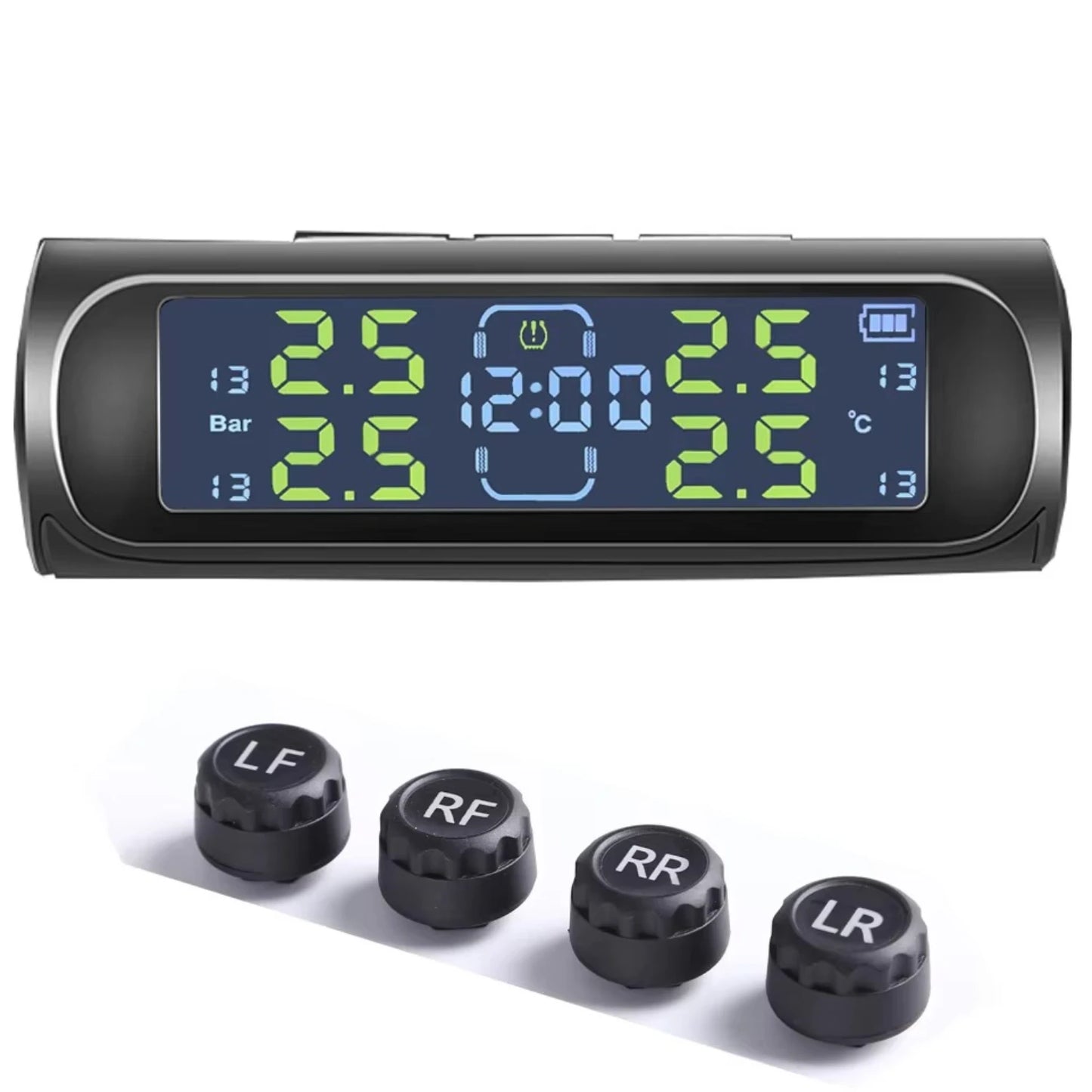 Solar Power Tyre Digital LCD Display Auto Security TPMS Internal Sensor Tire Pressure Monitoring System for Cars