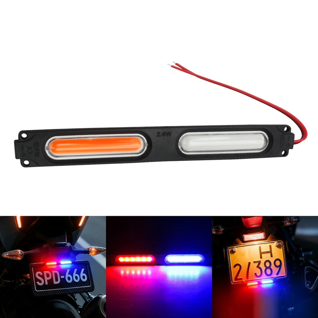 Easy install dual light LED module flashing red blue for motorcycles For cars electric vehicles pickup trucks lamp