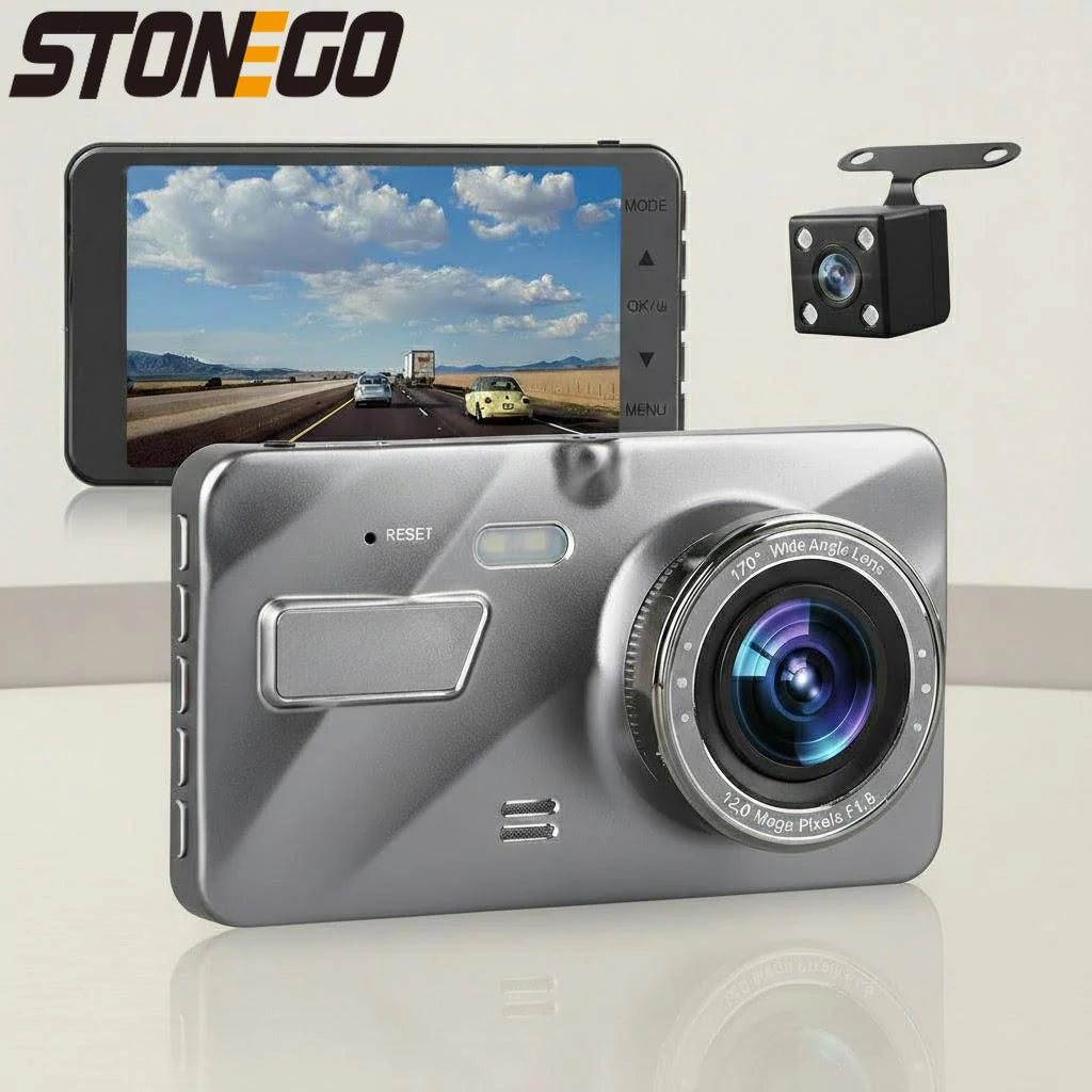 1080P Dual Dash Cam Front Rear 4 Inch LCD Night Vision 170 Degree Wide Angle G Sensor Loop Recording Parking Monitor Car DVR