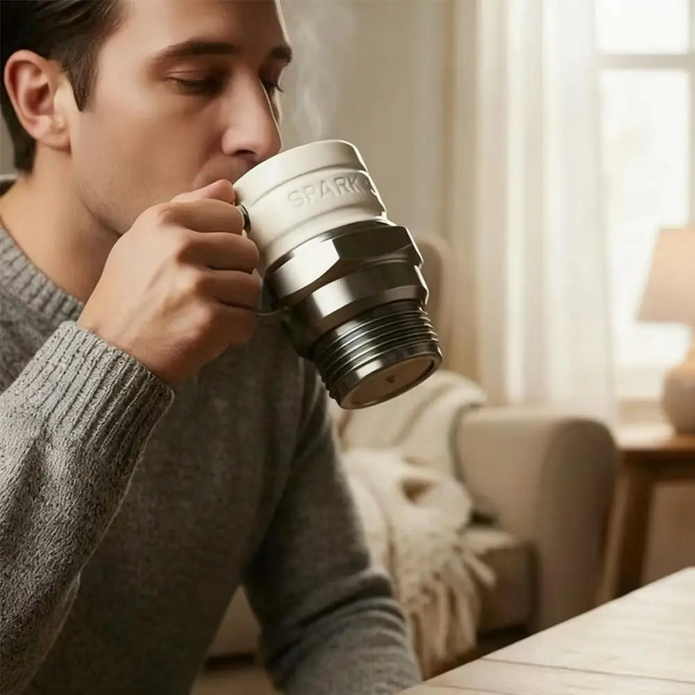 Taza de bujía, taza de café industrial para entusiastas de los coches, coleccionistas, mecánicos, hogar, oficina, escritorio, garaje, exhibición, regalo de cumpleaños