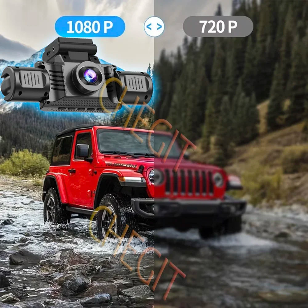 2026 New 360° Car Dash Cam 4 Channel HD 1080P Car DVR WiFi Dash Cam Loop Recording Night Vision 24H Parking Monitor Black Box