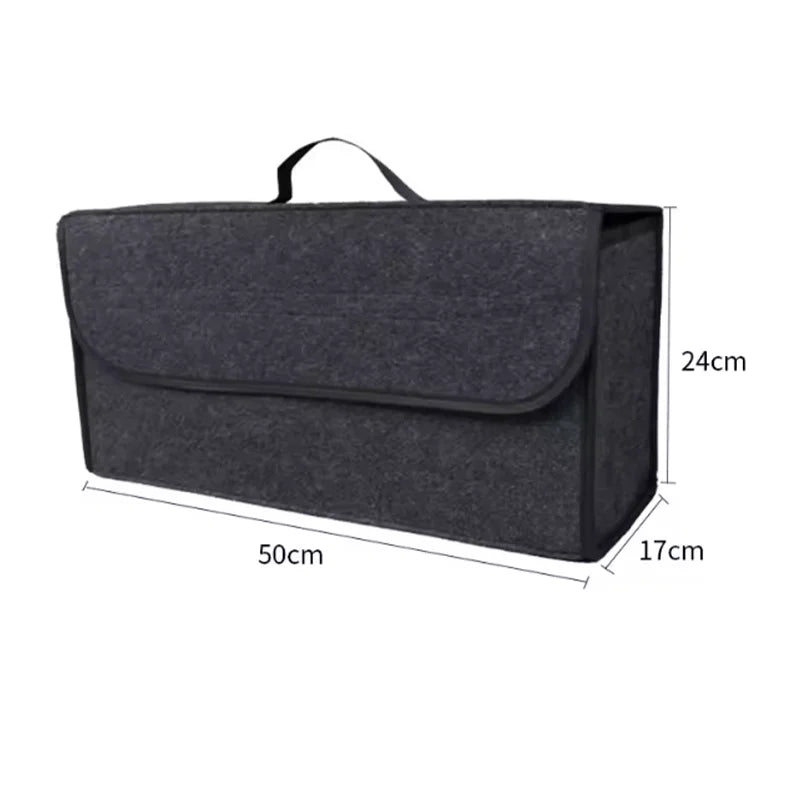 2026 Trunk Organizer With Lid Sturdy Car Storage Bag Collapsible Trunk Organizer Soft Felt Storage Box For Car Trunk Grocery Suv