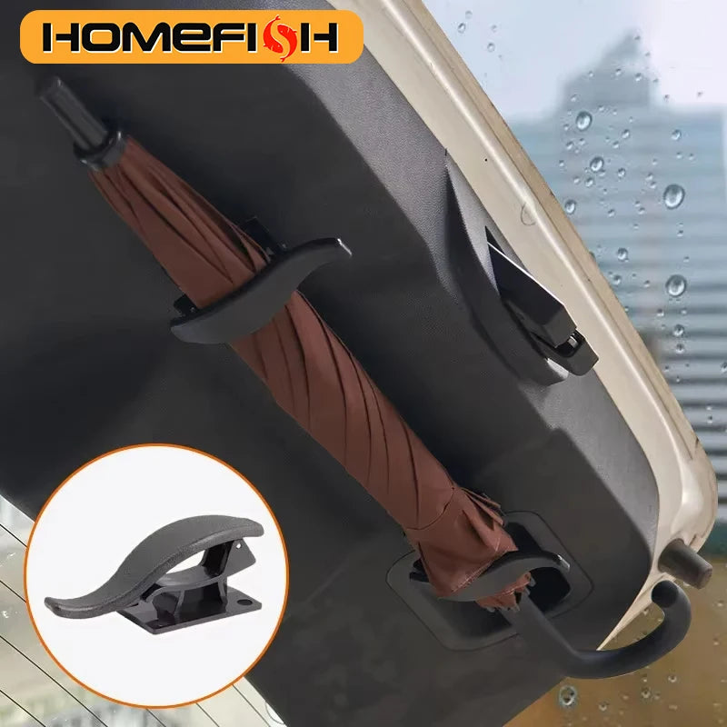2Pcs Car Seat Back Hook Multi-purpose Trunk Umbrella Mount Holder Car Umbrella Storage Organizer Holders Universal Car Accessory