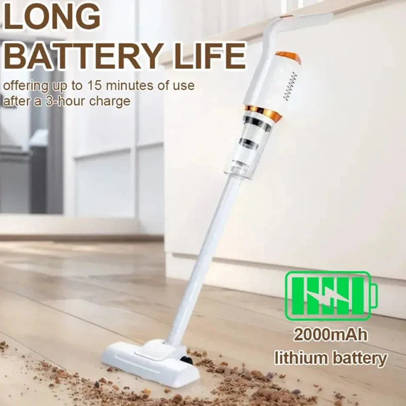 Cordless Vacuum White Strong Suction Integrated Multifunction Removable Handheld Vacuum Cleaner Powerful for Car for Carpet