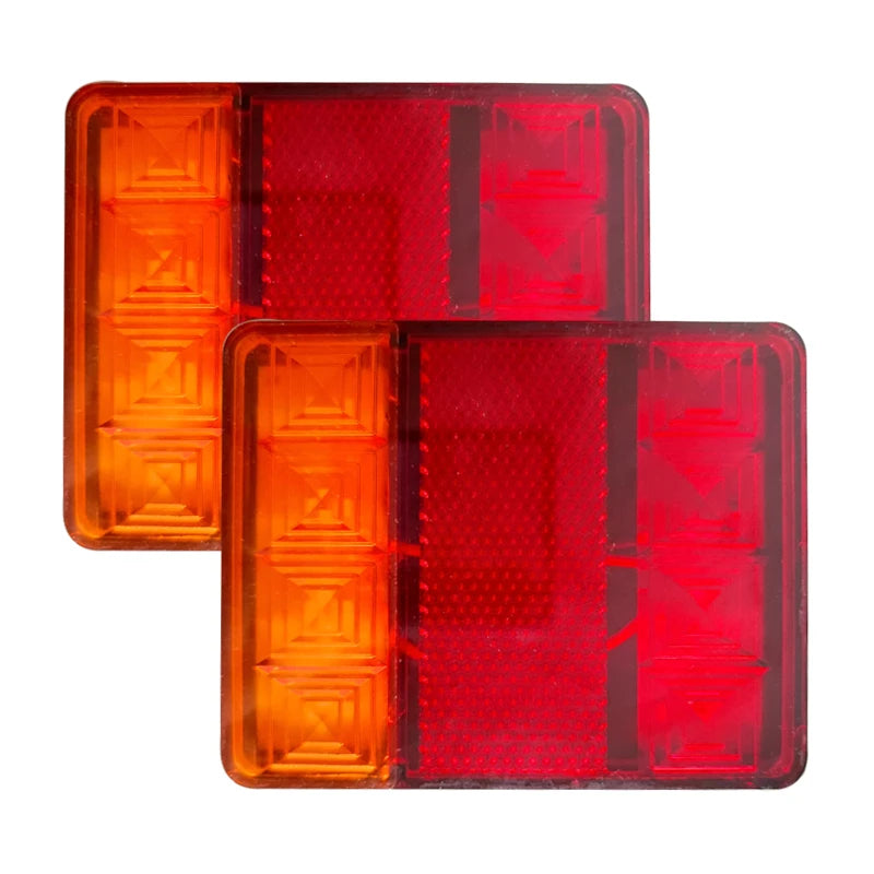2Pcs 8 LED Tail Lights Rear Lamp Pair Boat Trailer 12V Rear Parts Waterproof IP67 For Truck Vans ATV Lorry Caravans Car Lighting