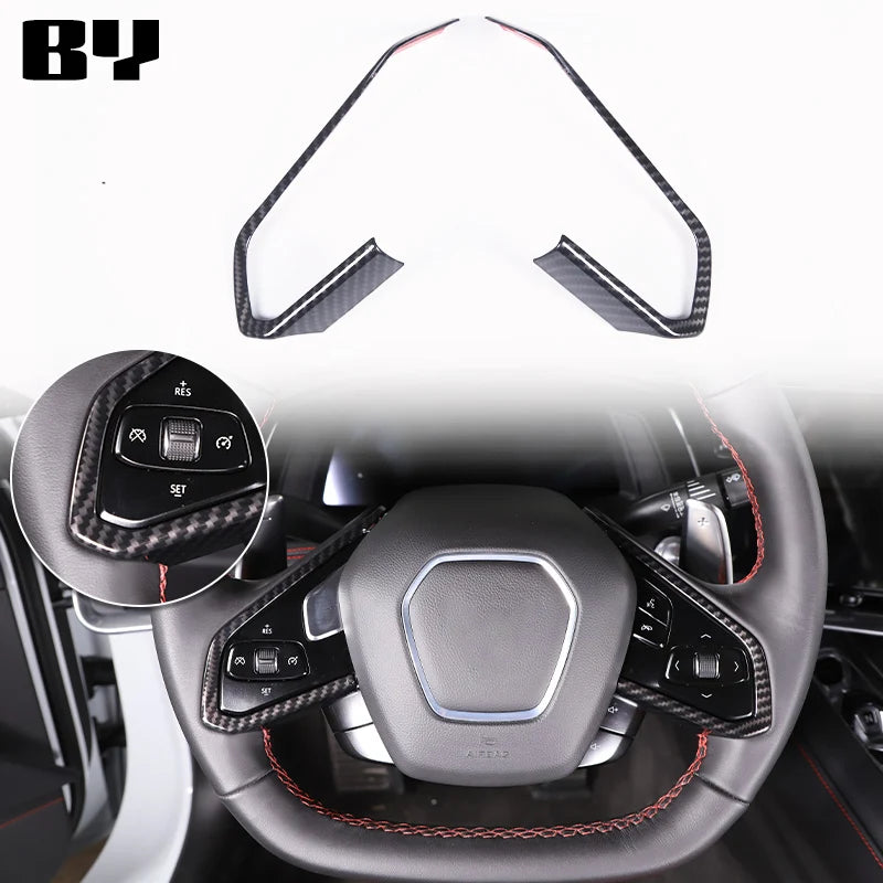 For Chevrolet Corvette C8 2020-2024 Car Accessory ABS Carbon Fiber Car Console Gear Shift Panel Cover door armrest Trim Sticker