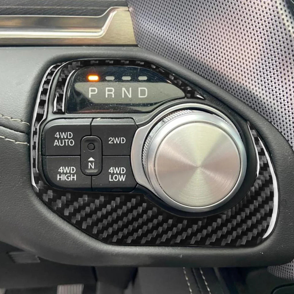 For Dodge Ram 2019 2020 2021 2022 2023 Accessories Carbon Fiber Car Interior Grar Handle Air Outlet Trim Sticker Decoration