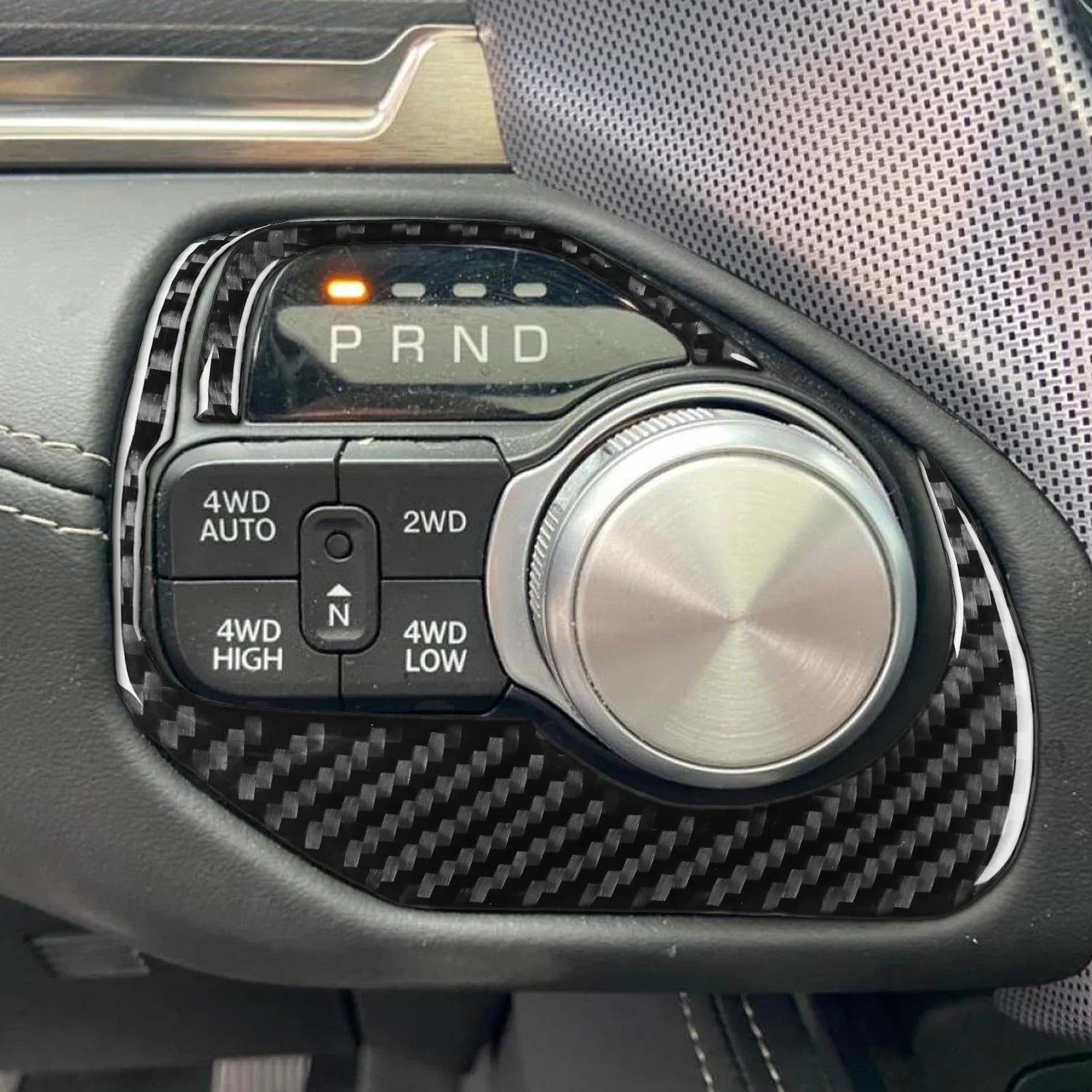 For Dodge Ram 2019 2020 2021 2022 2023 Accessories Carbon Fiber Car Interior Grar Handle Air Outlet Trim Sticker Decoration