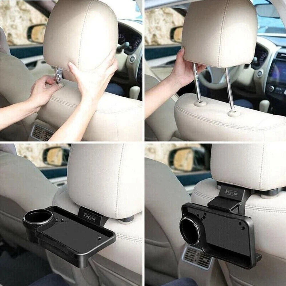 Car Rear Seat Cup Holder Back Seat Organizer Foldable Tray Car Plate Storage Universal Car Accessories