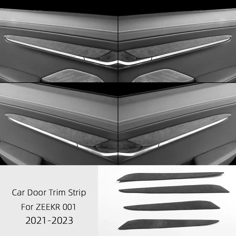 For ZEEKR 001 2021 2022 2023, A lcantara Car Interior Overlay Accessories Car Gear Shift Panel Armrest Lid Rear Air Outlet Frame