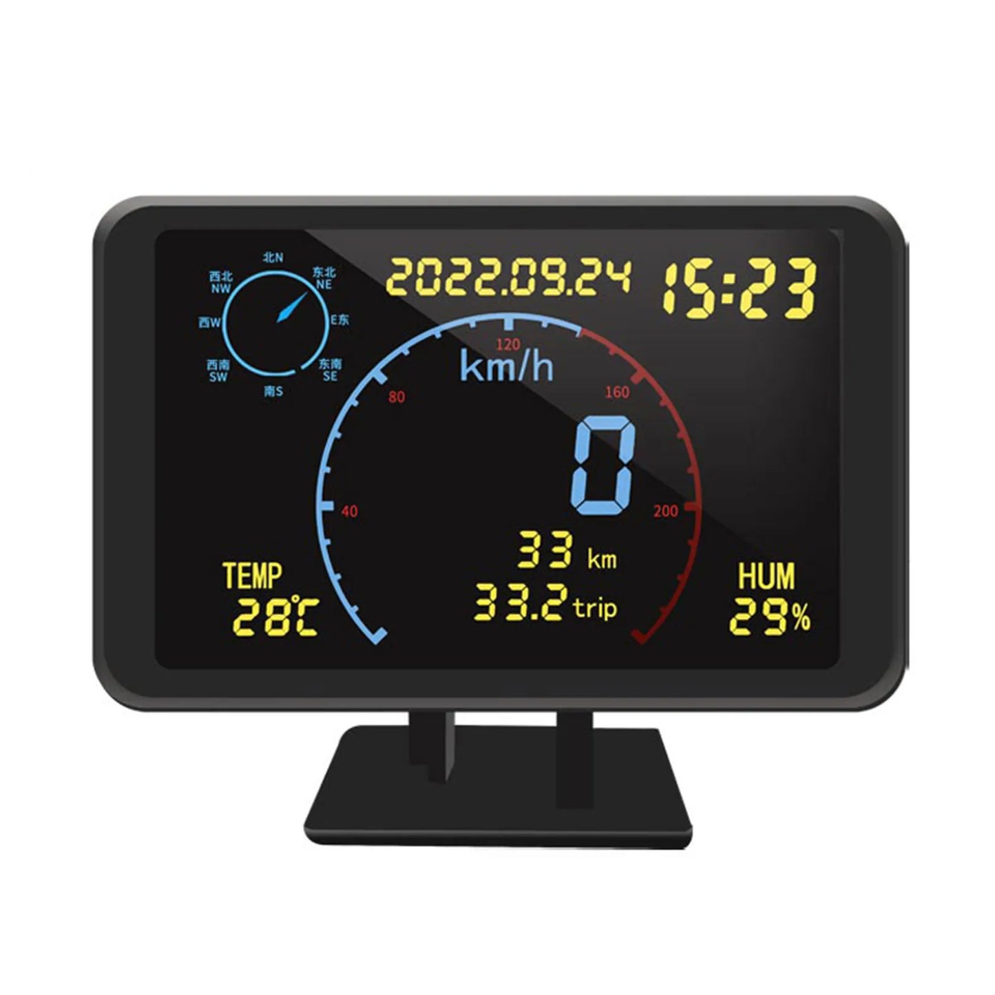 Digital GPS Speedometer Odometer 4.7 inch LCD Display HUD Display with Over Speeding Alarm for All 5-24V Vehicle head up Display