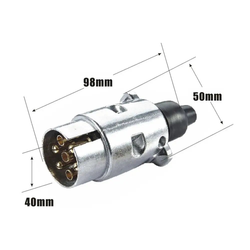 Trailer Truck Towing Electrics 12V Connector Durable 7 Pin Aluminium Alloy Plug  EU Plug Professional Replacement For Truck