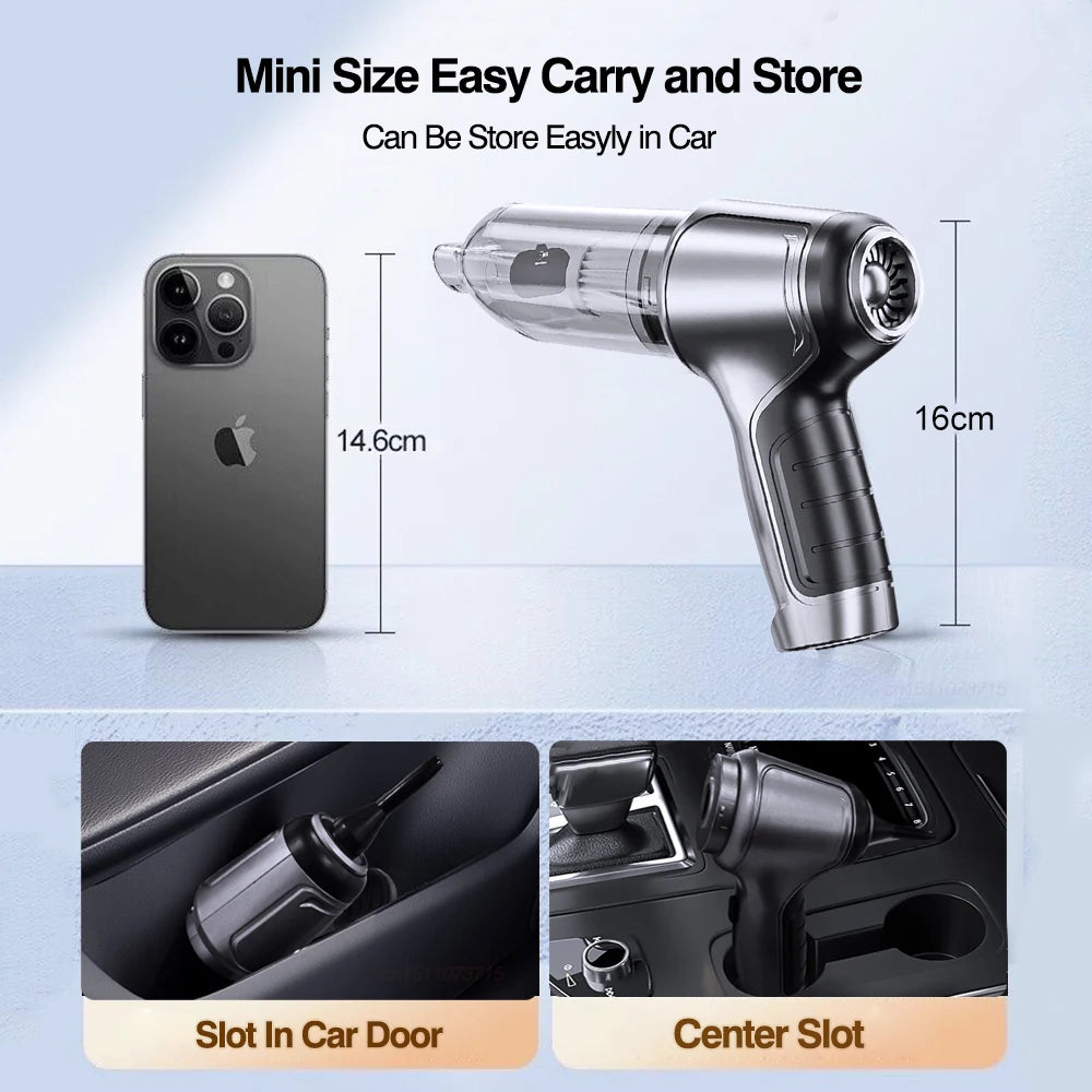 Car Vacuum Cleaner 95000pa Strong Suction Vacuum Cleaner For Car Wireless Handheld Auto Vacuum Cleaning Machine For Car