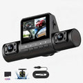4-Lens Dash Cam 1080P Full HD Wide Angle Loop Recording Button Control IPS Screen Laptop Compatible Car DVR