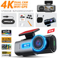 Dash Cam 4K UHD Recording Car Camera DVR HDR Night Vision Video Recorder Built-In Wi-Fi Support GPS 24H Parking APP Monitor