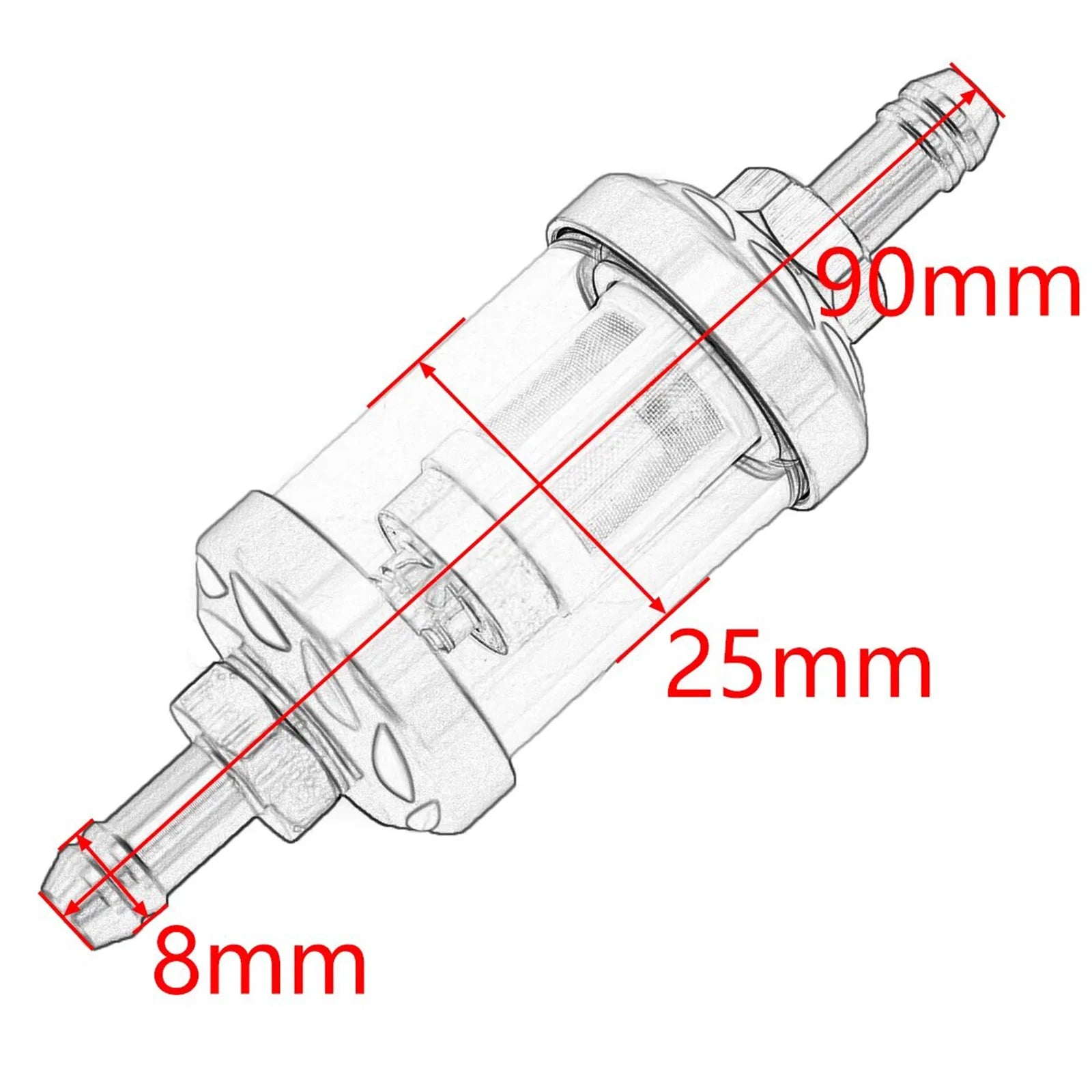Motorcycle ATV 8mm Fuel Tank Glass Filter For Honda Kawasaki Suzuki Yamaha KTM SX SXF XC XCF 125-450 500 530 Universal