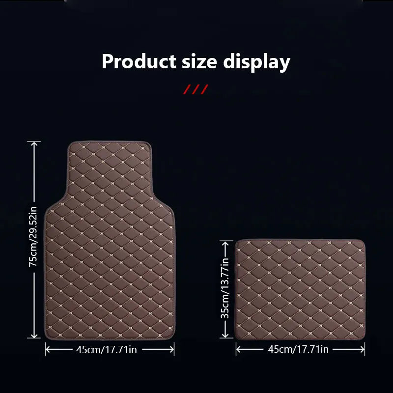 SEAMETAL Car Floor Mats PU Waterproof Foot Pads 4Pcs Universal Auto Carpet Interior Floor Mat Anti Scratch Feet Pads Cushion