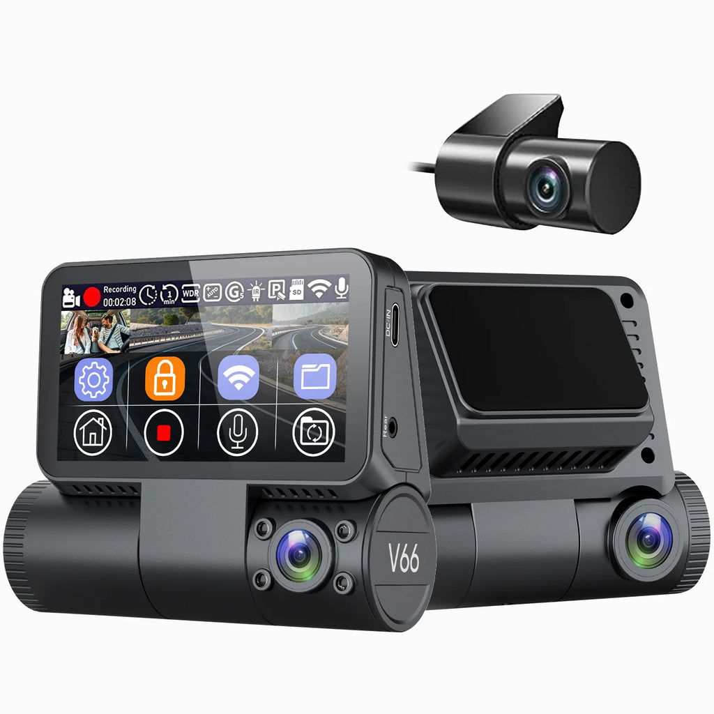 4K+1080P Dash Cam for Car Camera Built-In WIFI Support GPS Car Camera DVR Night Vision Video Recorder 24H Parking