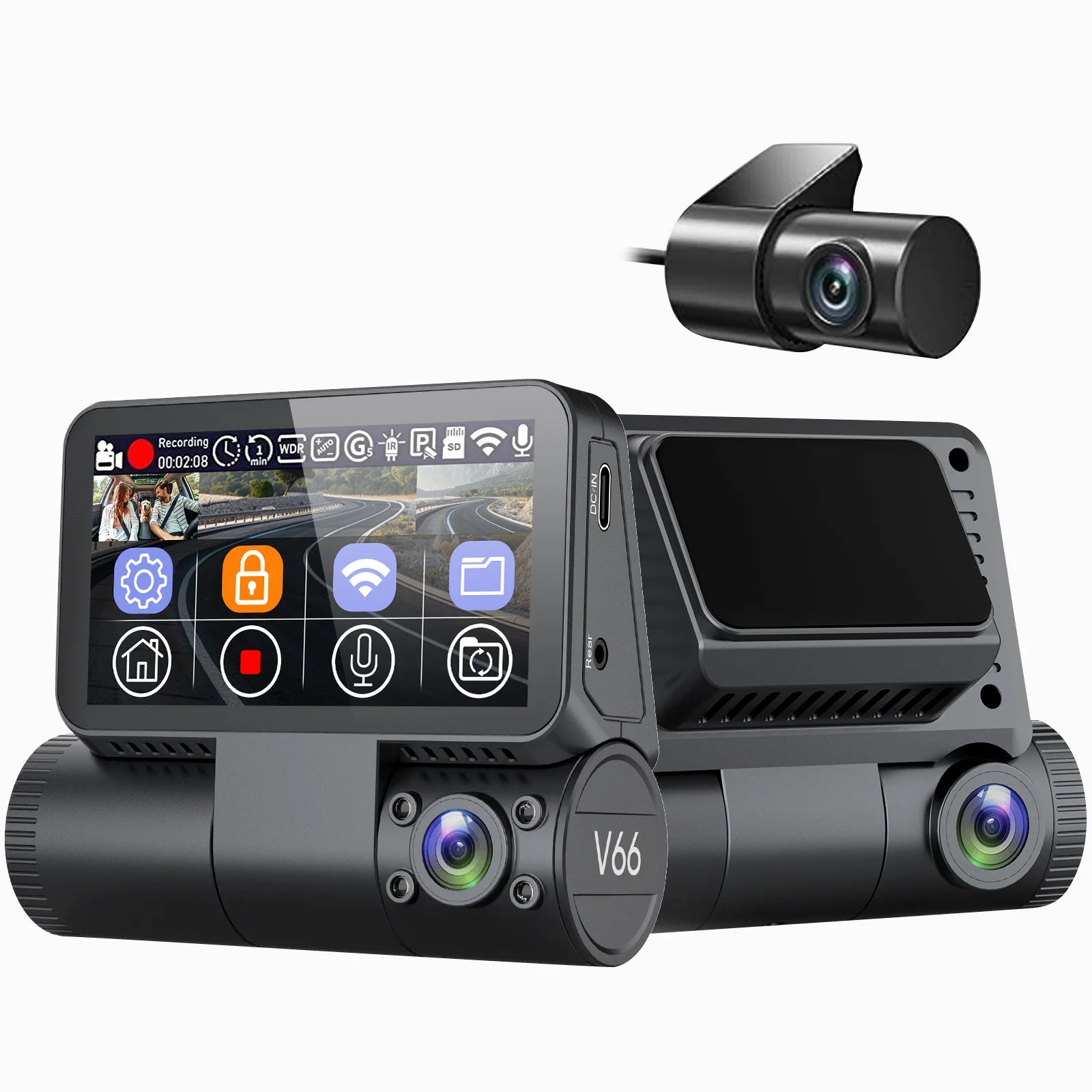 4K+1080P Dash Cam for Car Camera Built-In WIFI Support GPS Car Camera DVR Night Vision Video Recorder 24H Parking