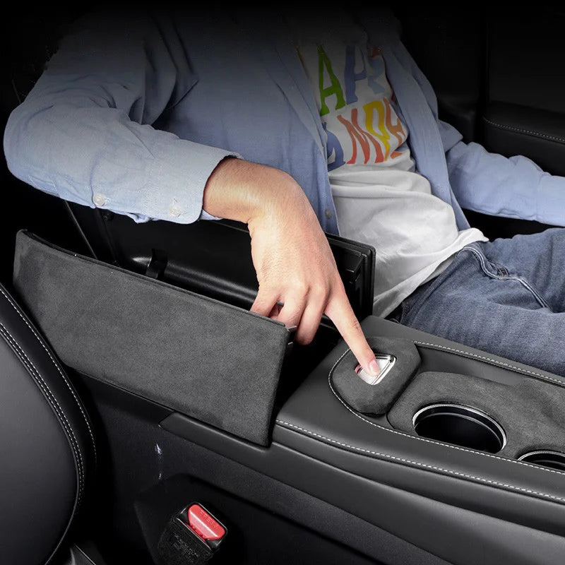 For ZEEKR 001 2021 2022 2023, A lcantara Car Interior Overlay Accessories Car Gear Shift Panel Armrest Lid Rear Air Outlet Frame