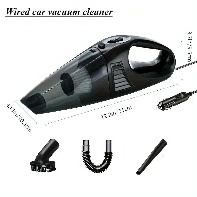 12V Rechargeable Car Vacuum - Portable Handheld Cleaner with Washable Filter