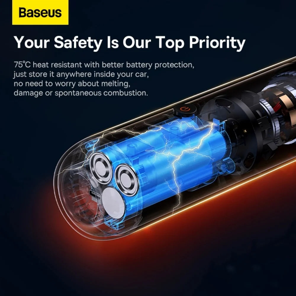Baseus A3 Lite Car Vacuum Portable Wireless Car Vacuum Cleaner Handheld High Power Cleaning Tool for Auto Interior Dust Removal