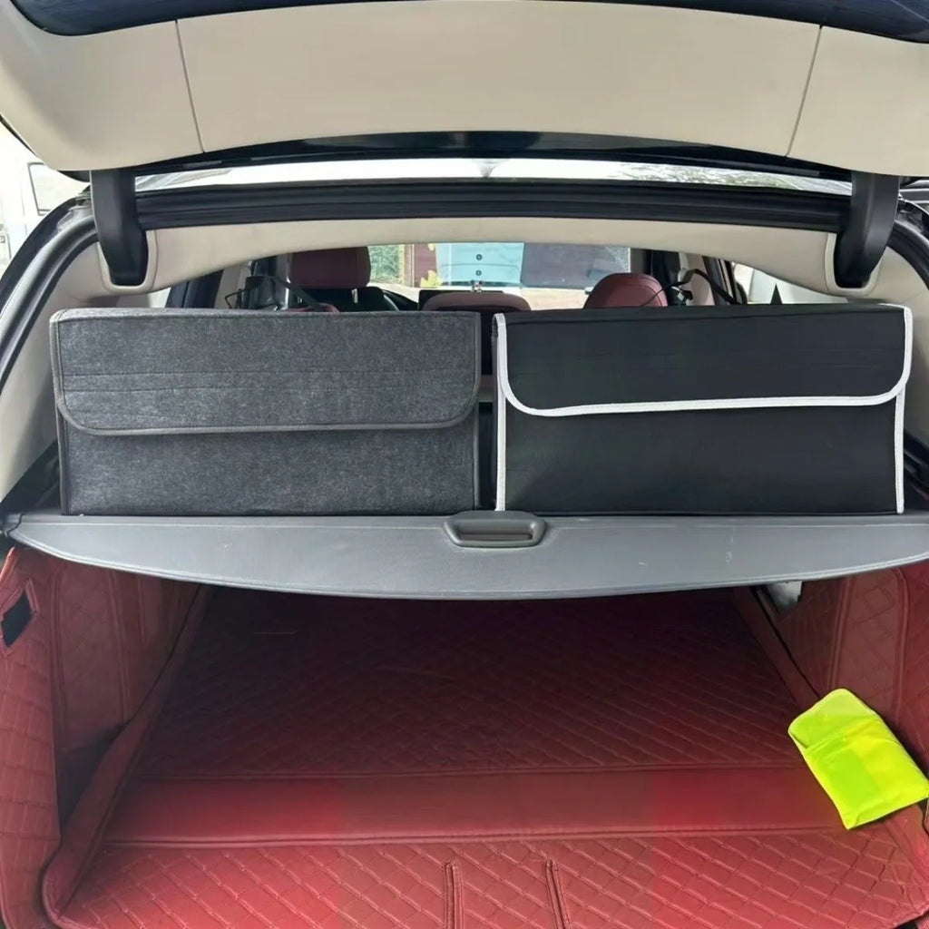 Car Trunk soft Organizer Felt Storage Box Accessories Large Anti Slip Compartment Boot Storage Organizer Tool Car Storage Bag