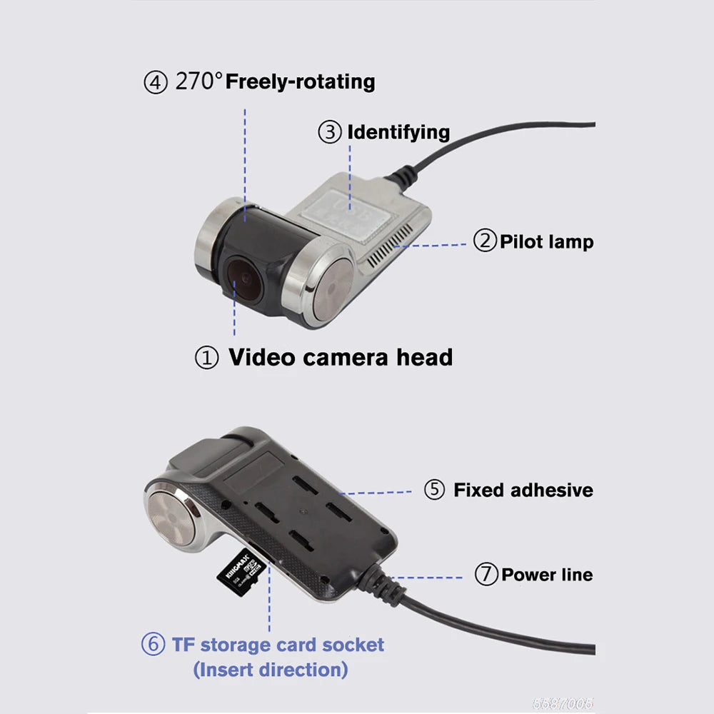 Car DVR ADAS LDWS Dash Cam Full HD 1080P Dash Cam For DVD Android Player Navigation Unit Auto Audio Voice Alarm Video Recording