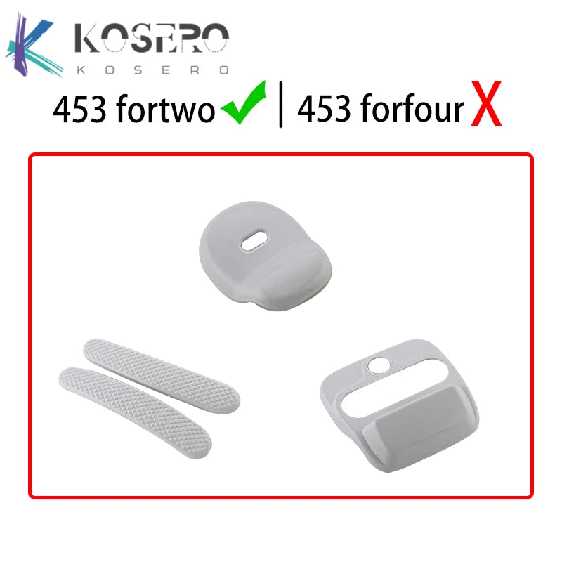 Full Set White Interior Decoration Cover Car Stickers For Smart 453 451 2015-2020 Accessories