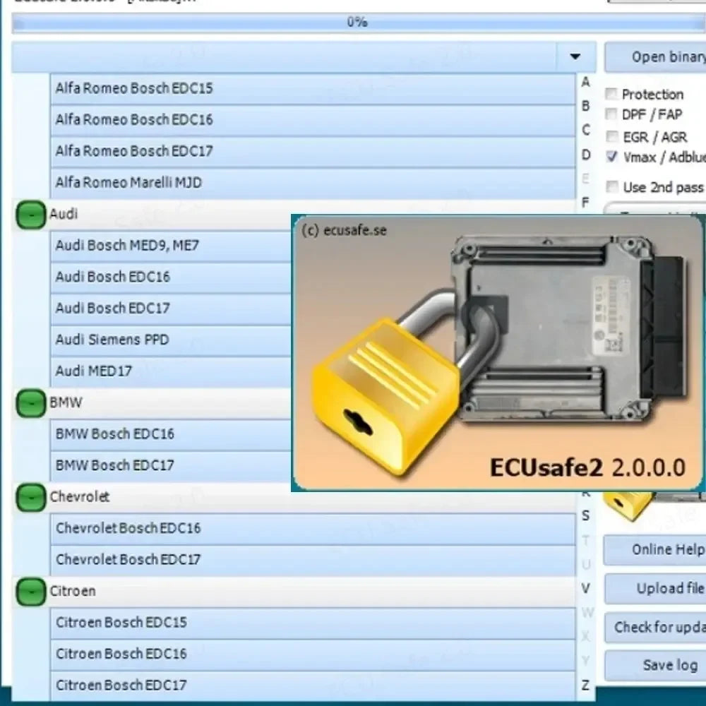 ECU Safe 2.0 Diagnostic Tool Software for Cars And Trucks - ECU Programming Garage Software
