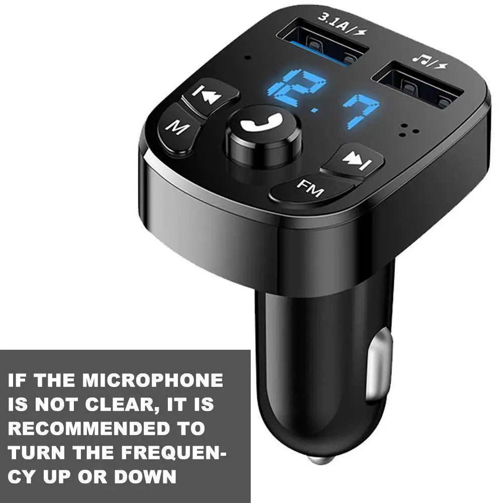 Car Charger FM Transmitter Bluetooth Audio Dual USB Car MP3 Player Autoradio Handsfree Charger 3.1A Fast Charger Car Accessories
