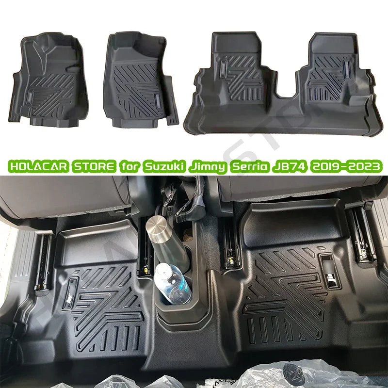 Car Floor Mats 5D TPE LHD AT MT Model Carpet Cover Foot Pads for Suzuki Jimny JB64 JB74 2019 2020 2021 2022 2023 3 Door Only
