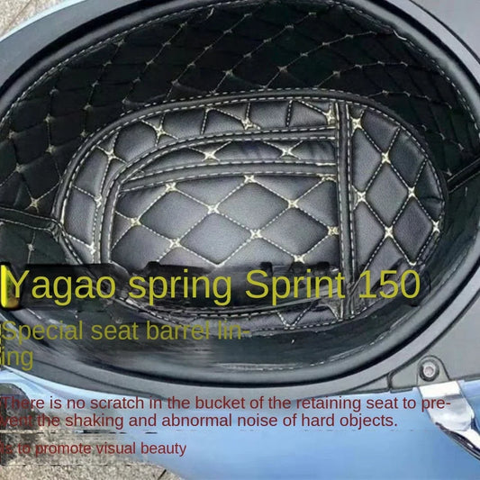 Motorcycle Storage Box PU Leather Rear Trunk Cargo Liner Protector Accessories For PIAGGIO Vespa 150 Vespa Sprint 150