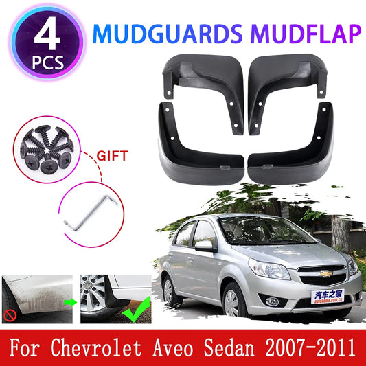 for Chevrolet Aveo Sedan T250 2007 2008 2009 2010 2011 Mudguards Mudflaps Fender Mud Flap Splash Guards Protect Car Accessories