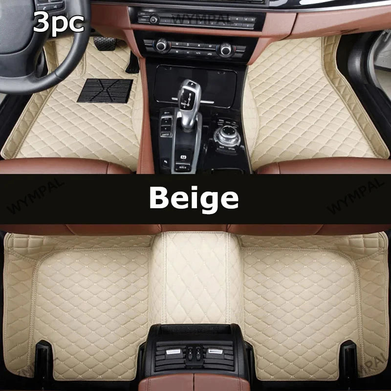 Car Floor Mats For Audi A6 C6 4F 2004~2011 Carpet Luxury Leather Mat Full Set Durable Rug Auto Interior Parts Car Accessories