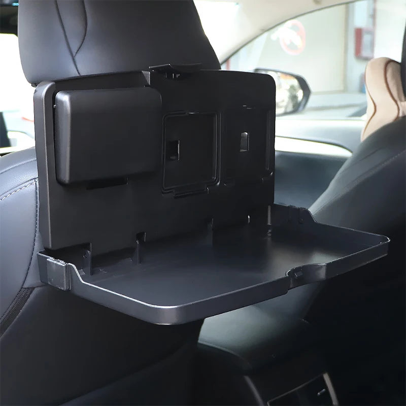 1PC Handy Car Interior Accessory; Foldable Dining Table with Cup and Food Storage