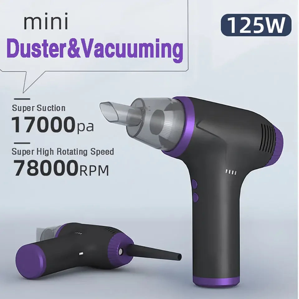 Portable Brushless Car Vacuum 15000 mAH 2 in 1 Air Duster & Vacuum Cleaner Cordless Compressed Air Blower for Car Home Cleaning