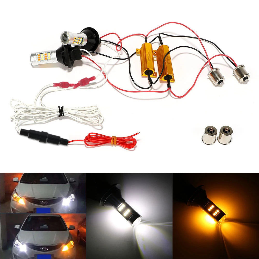 Car Turn Signal Light Auto Lamps 2 In 1 LED Car-styling LED RV Truck DRL 12V Universal Daytime Running Lights Auto Accessories