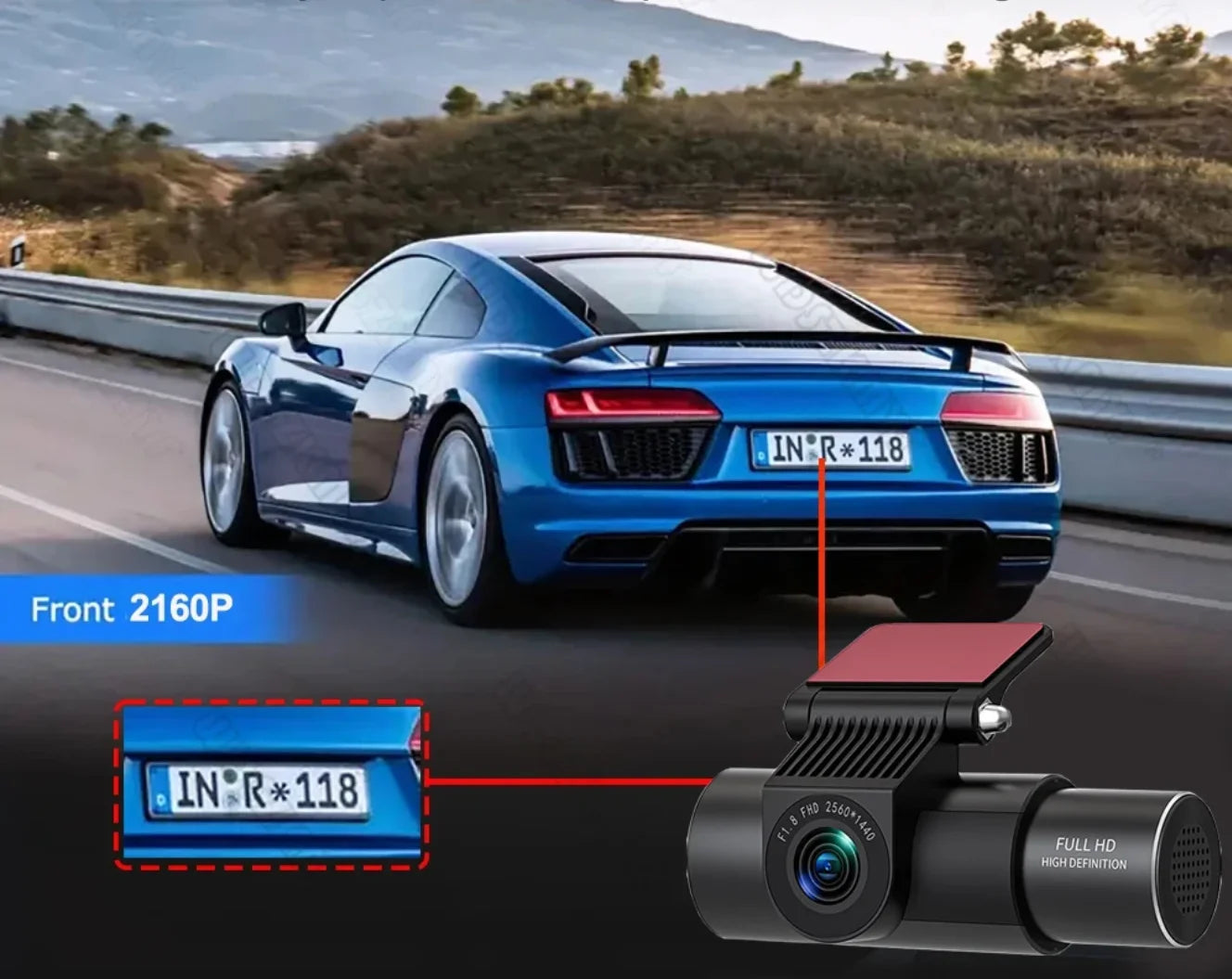 Smart Dash Cam 4K UHD Recording Car Camera DVR Night Vision Video Recorder WDR G sensor 140 Wide-Angle Suppot Large Memory