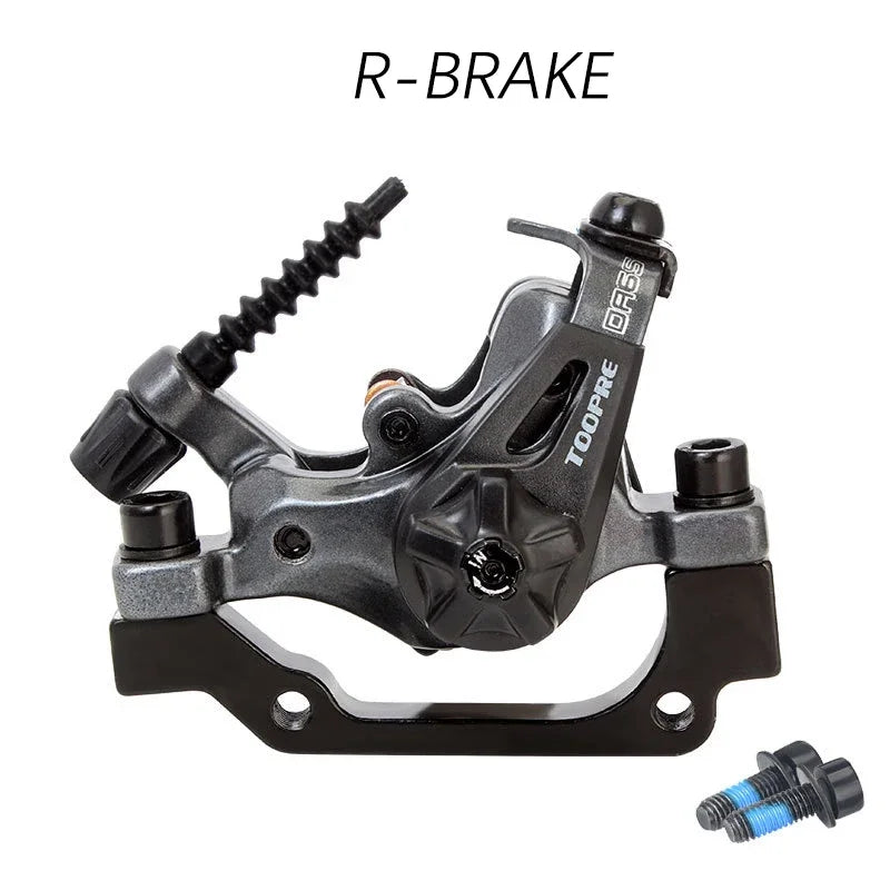 Frenos de disco de doble accionamiento TOOPRE MTB de doble pistón rojo/negro para sistema DA6S, aluminio fundido a presión, frenado instantáneo, pastillas resistentes al desgaste