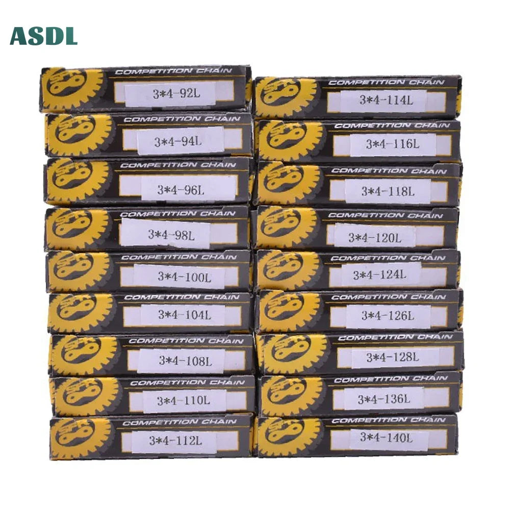 3x4 92L Cam Timing Chain 94L 96L 98L 100L 104L 108L 110L 112L 114L 116L 118Links 120L 124L 126L 128L 136L 140L 118 120 L