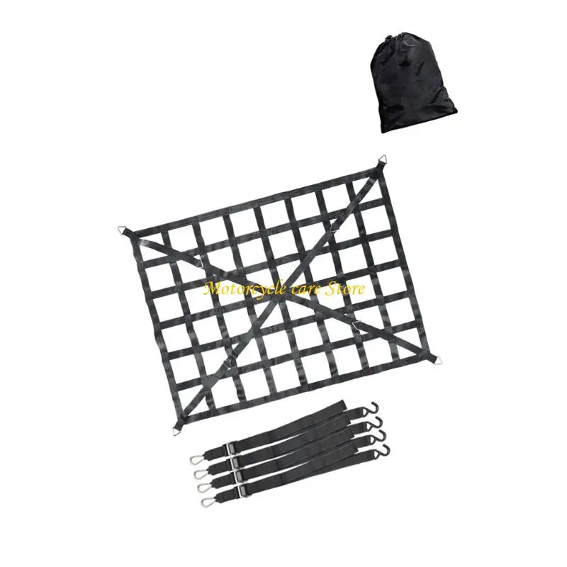 U75F Adjustable Truck Bed Storage Net Reinforced Edges S Hooks For SUVs Pickup Cargo Safety